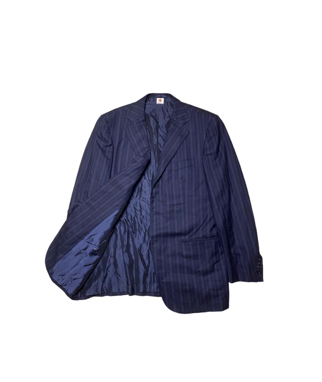 LUIGI BORRELLI Темно-синий шерстяной пиджак, фото 2