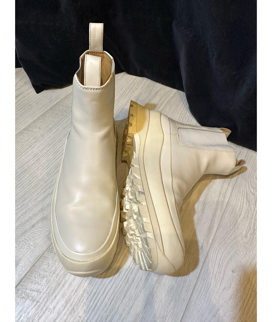 JIL SANDER Белые кожаные ботинки, фото 8