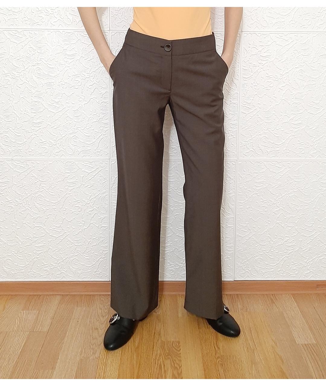 CINQUE Коричневые прямые брюки, фото 4