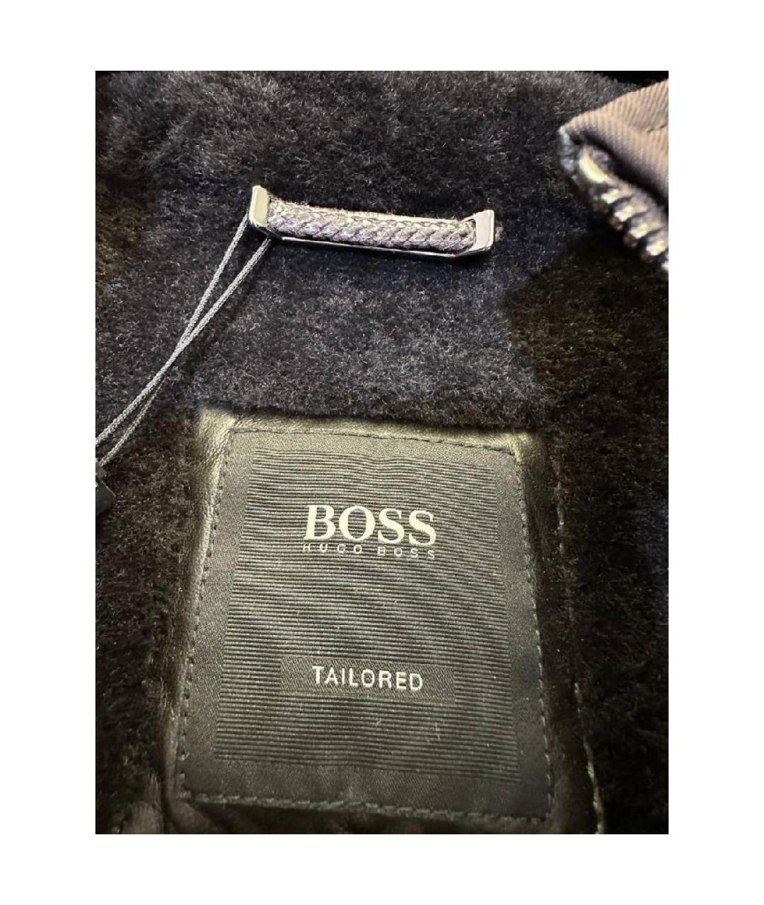 HUGO BOSS Черная кожаная куртка, фото 6