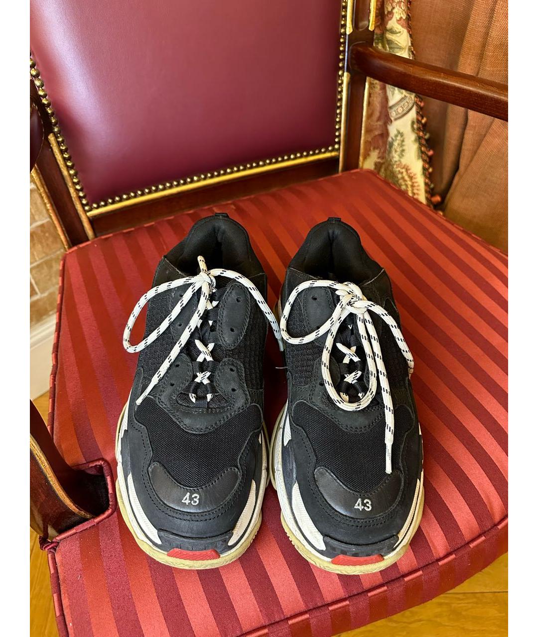 BALENCIAGA Черные низкие кроссовки / кеды, фото 2