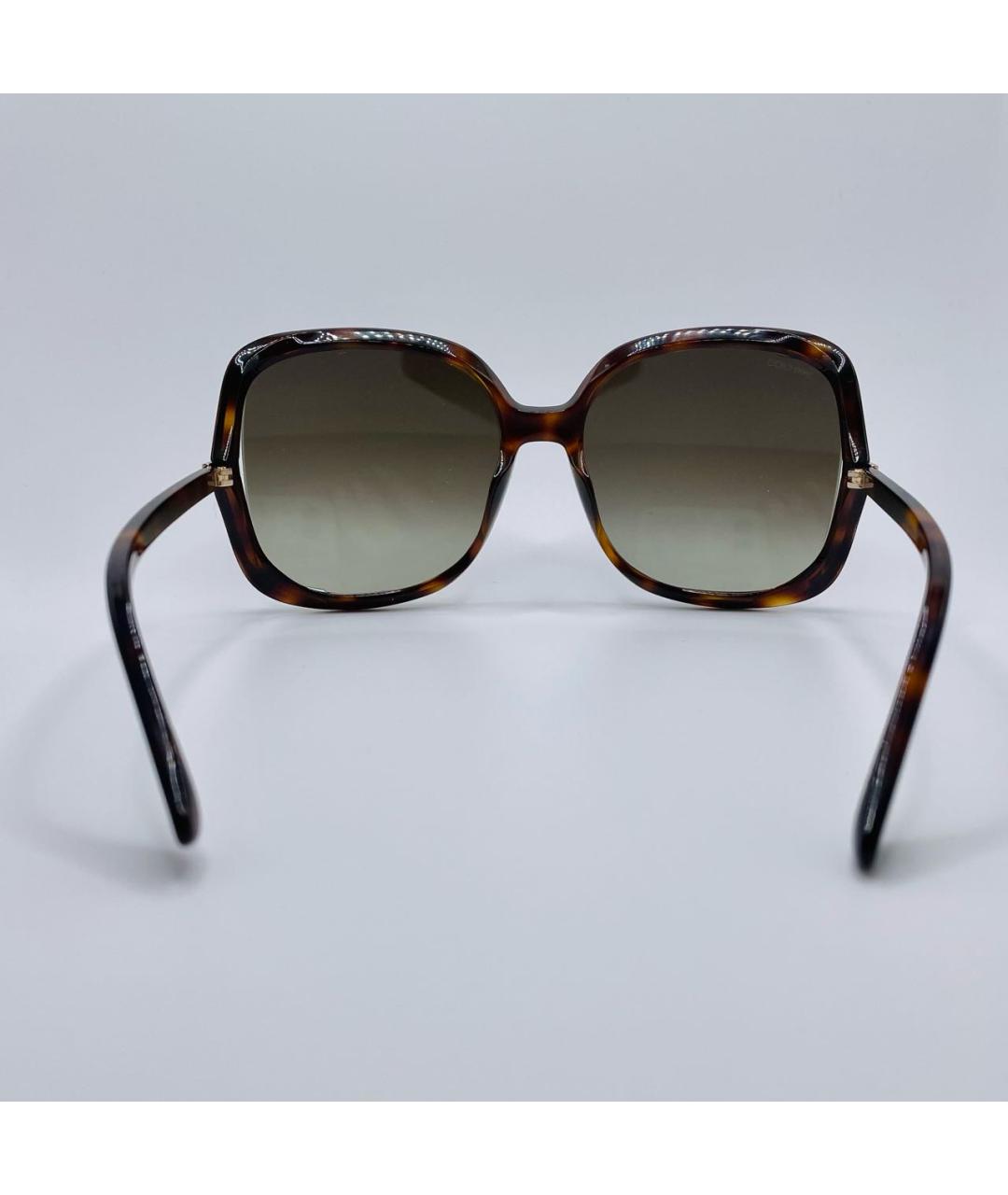 JIMMY CHOO Коричневые пластиковые солнцезащитные очки, фото 4