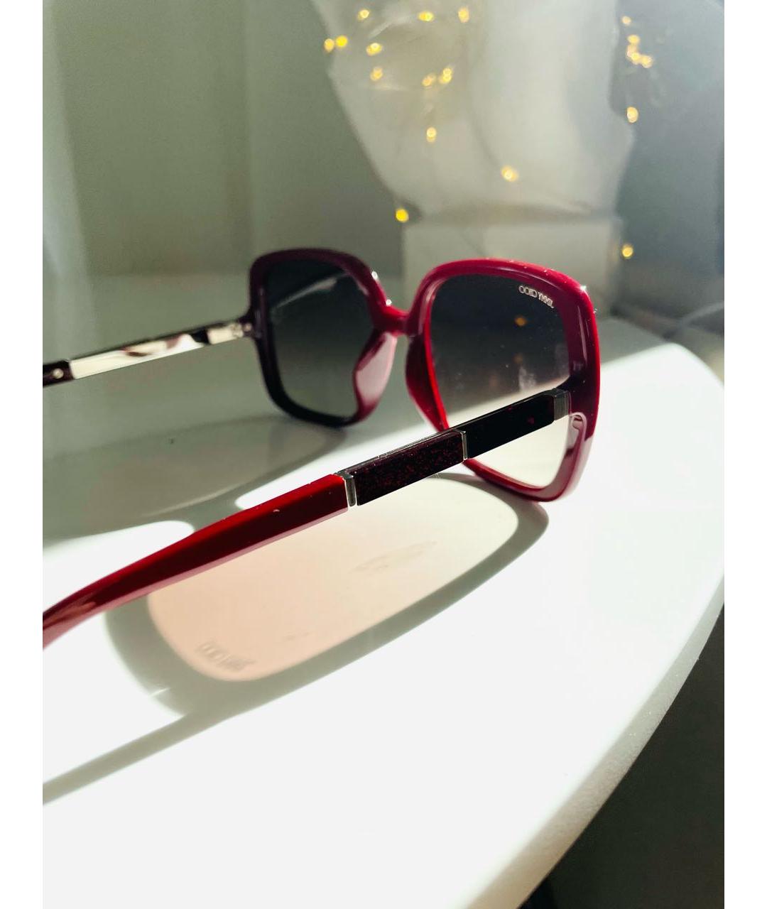 JIMMY CHOO Бордовые пластиковые солнцезащитные очки, фото 5