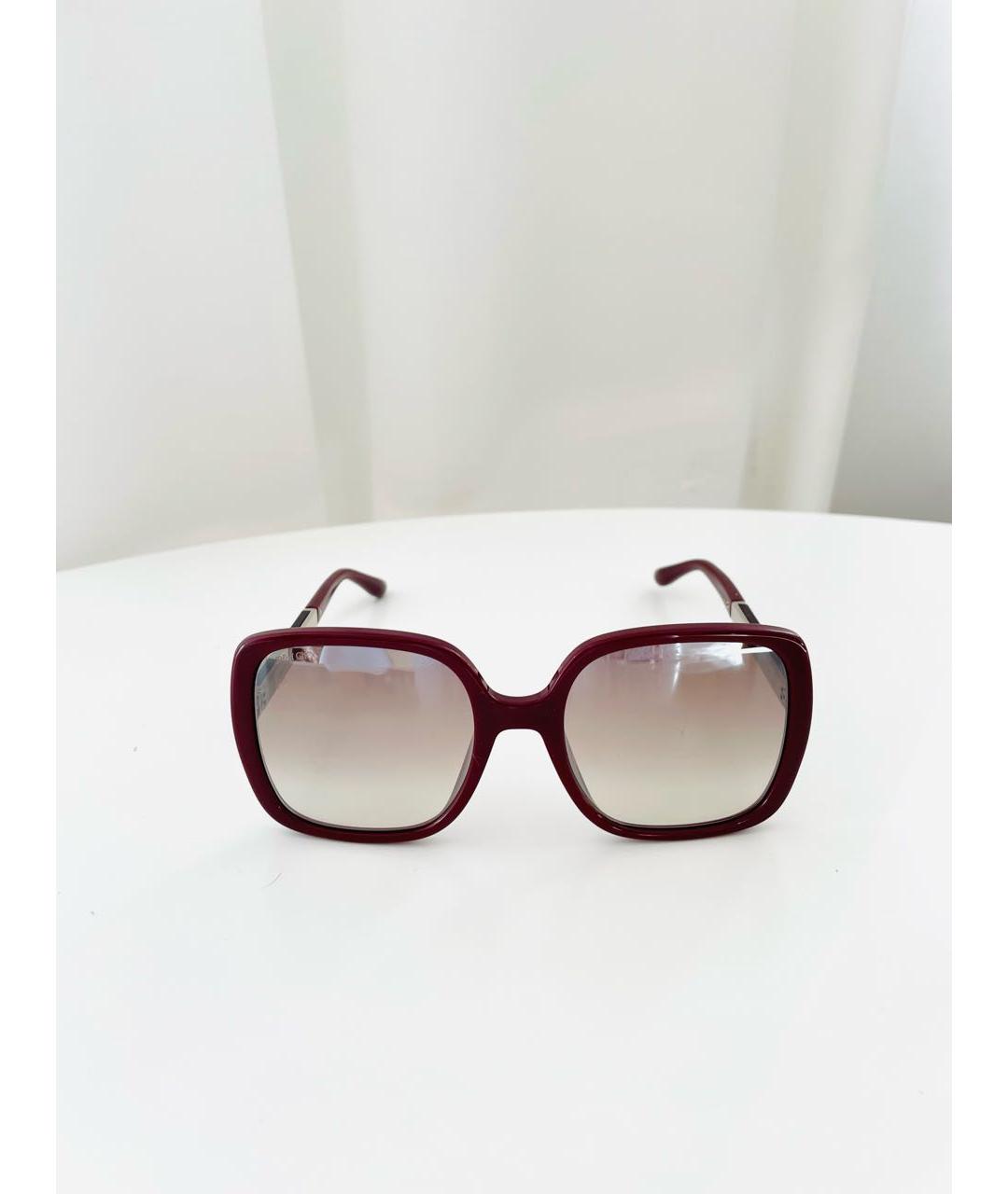 JIMMY CHOO Бордовые пластиковые солнцезащитные очки, фото 9