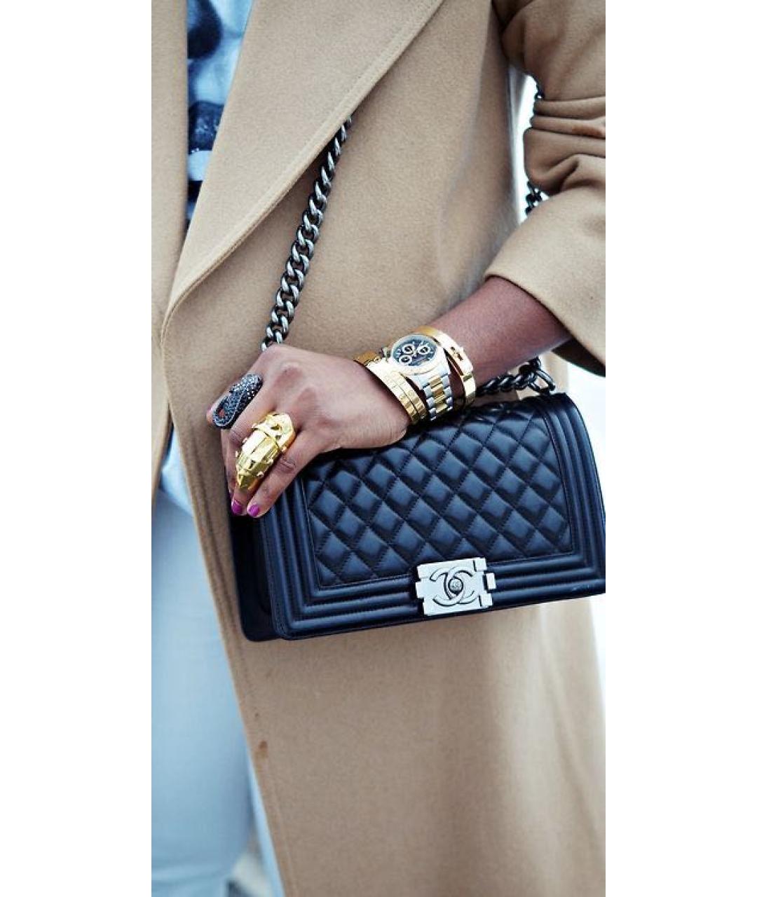 CHANEL Темно-синяя кожаная сумка через плечо, фото 8