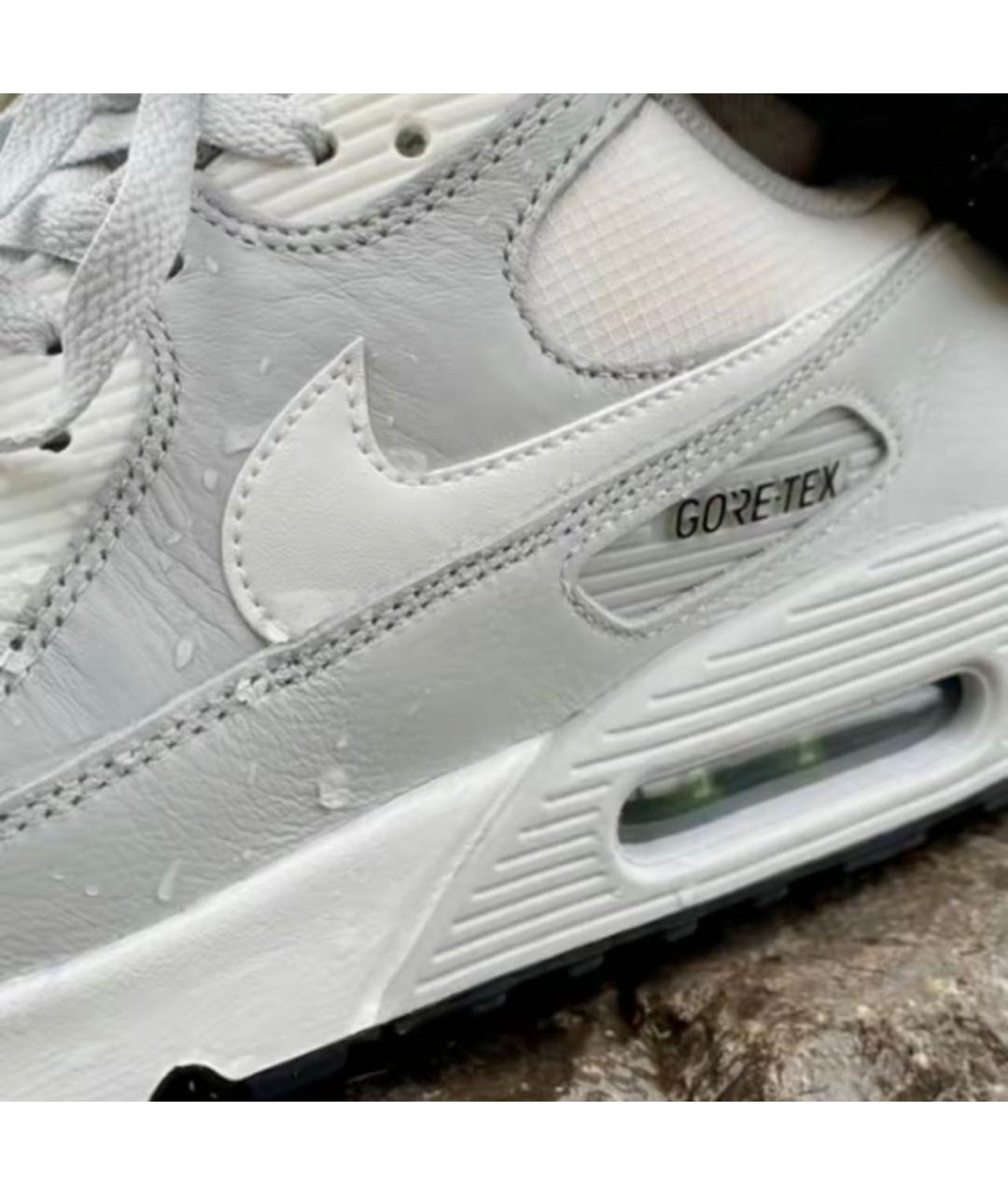 NIKE Серые кожаные низкие кроссовки / кеды, фото 5