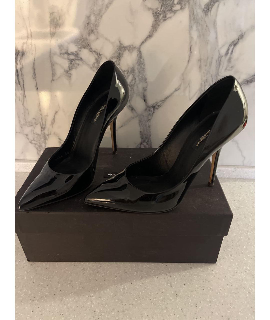 DOLCE&GABBANA Черные кожаные туфли, фото 3