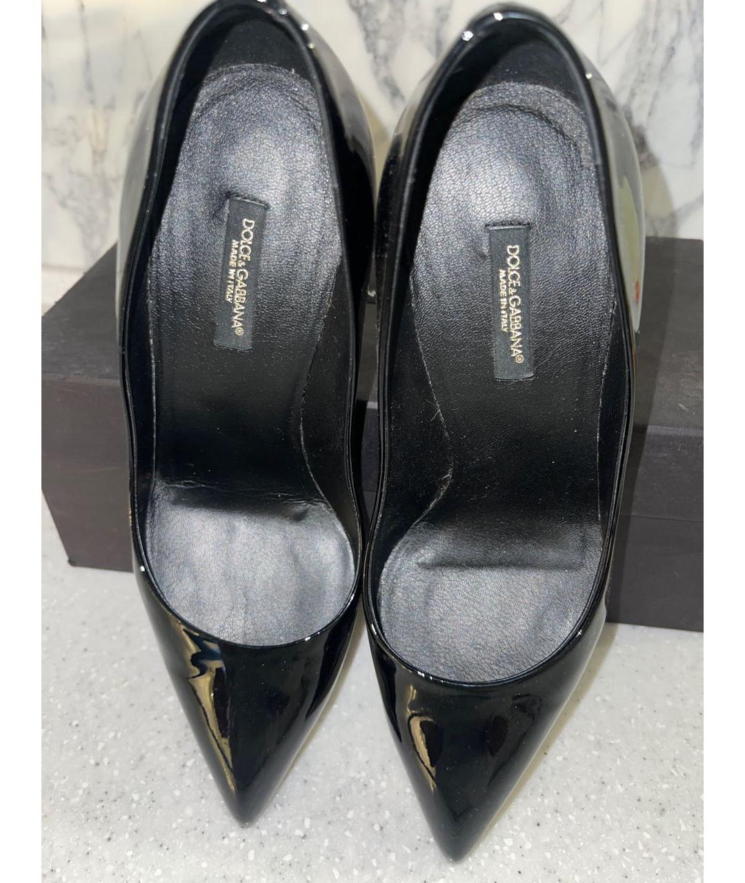 DOLCE&GABBANA Черные кожаные туфли, фото 2