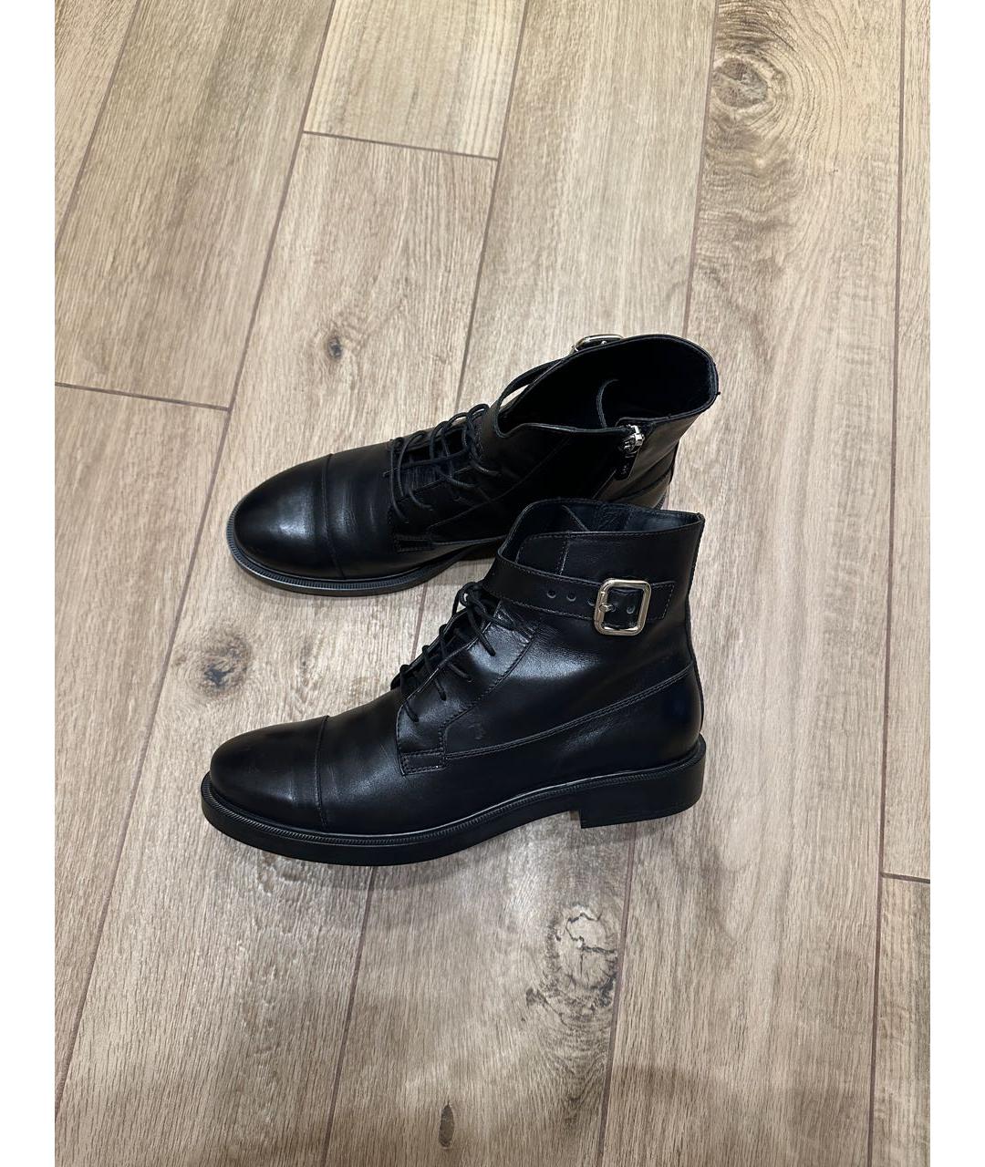 TOD'S Черные кожаные ботинки, фото 2