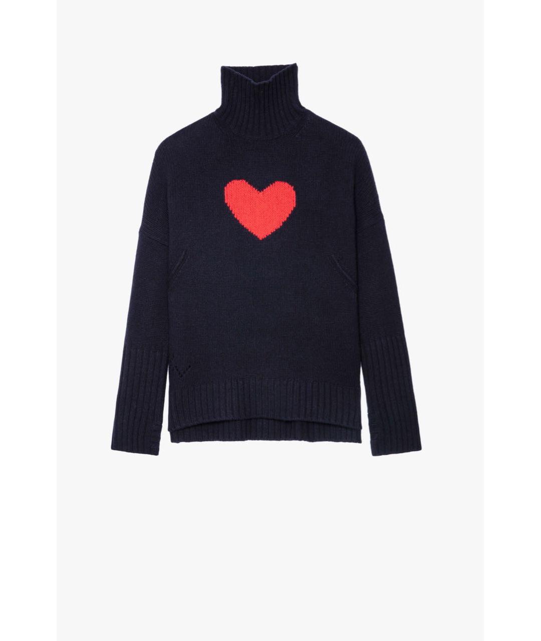 ZADIG & VOLTAIRE Темно-синий шерстяной джемпер / свитер, фото 5