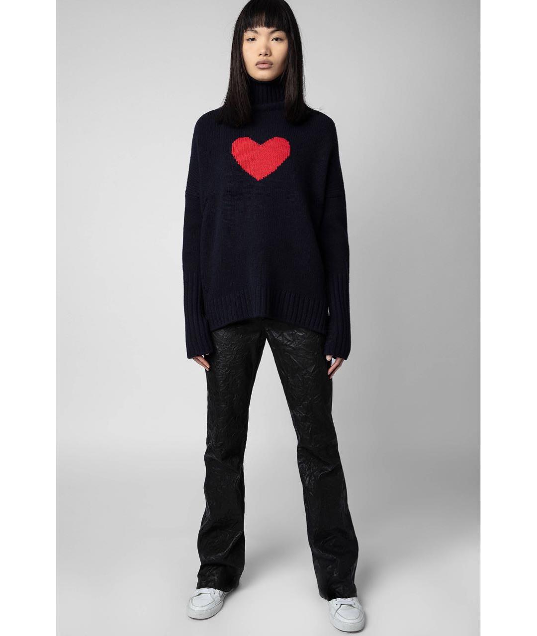 ZADIG & VOLTAIRE Темно-синий шерстяной джемпер / свитер, фото 4