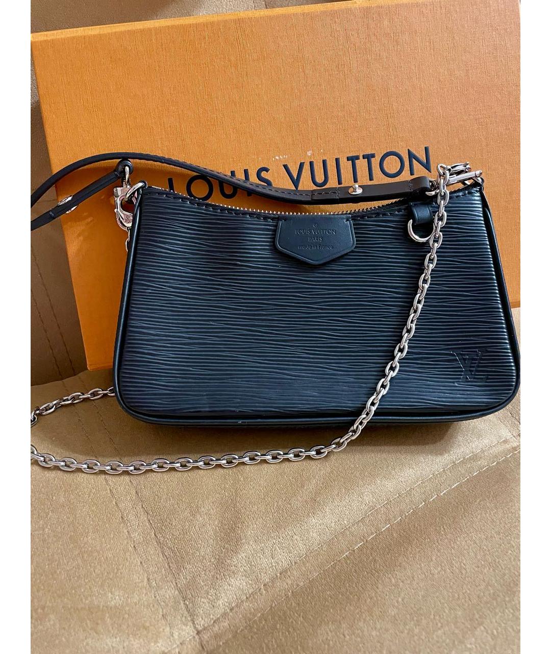 LOUIS VUITTON Черная кожаная сумка через плечо, фото 4