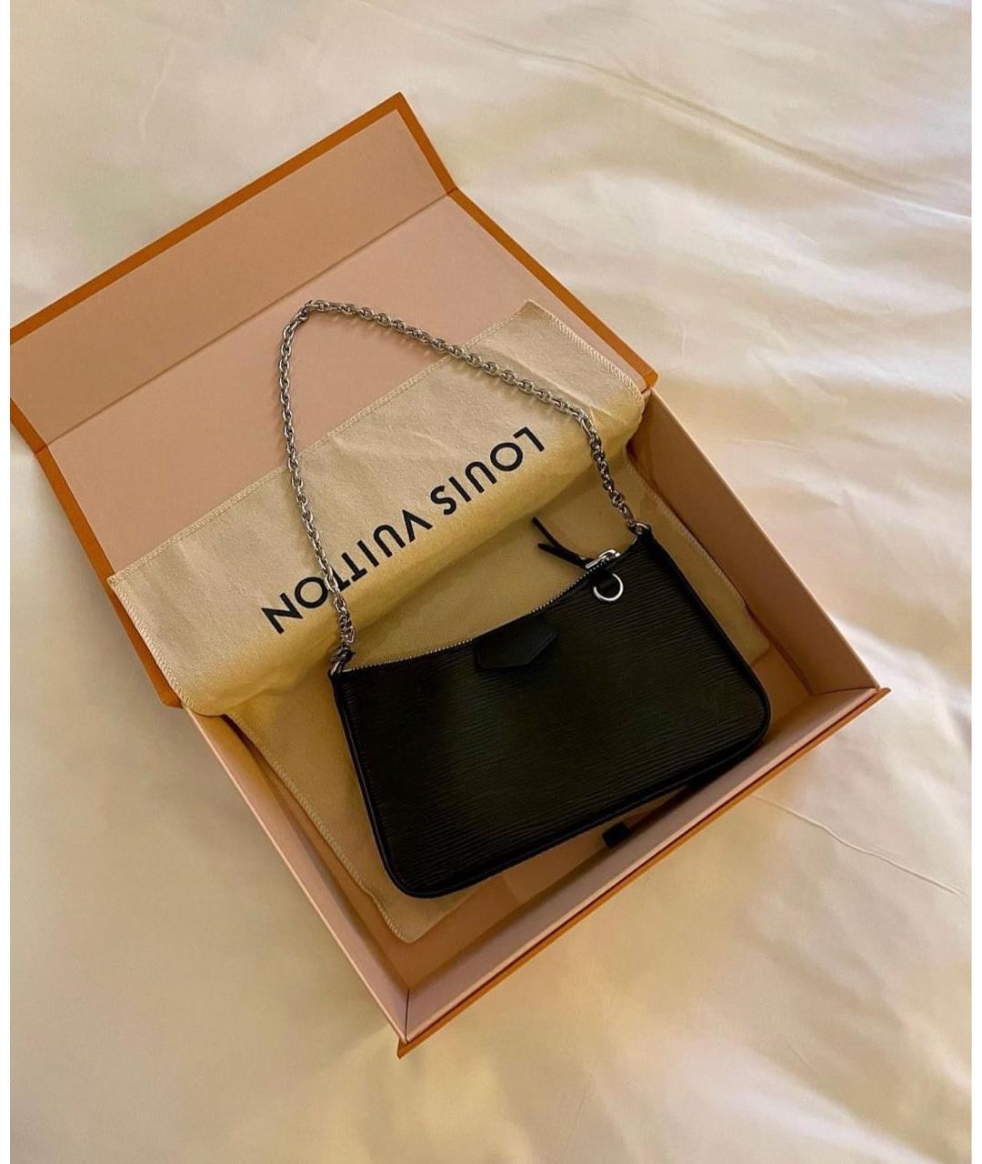 LOUIS VUITTON Черная кожаная сумка через плечо, фото 2