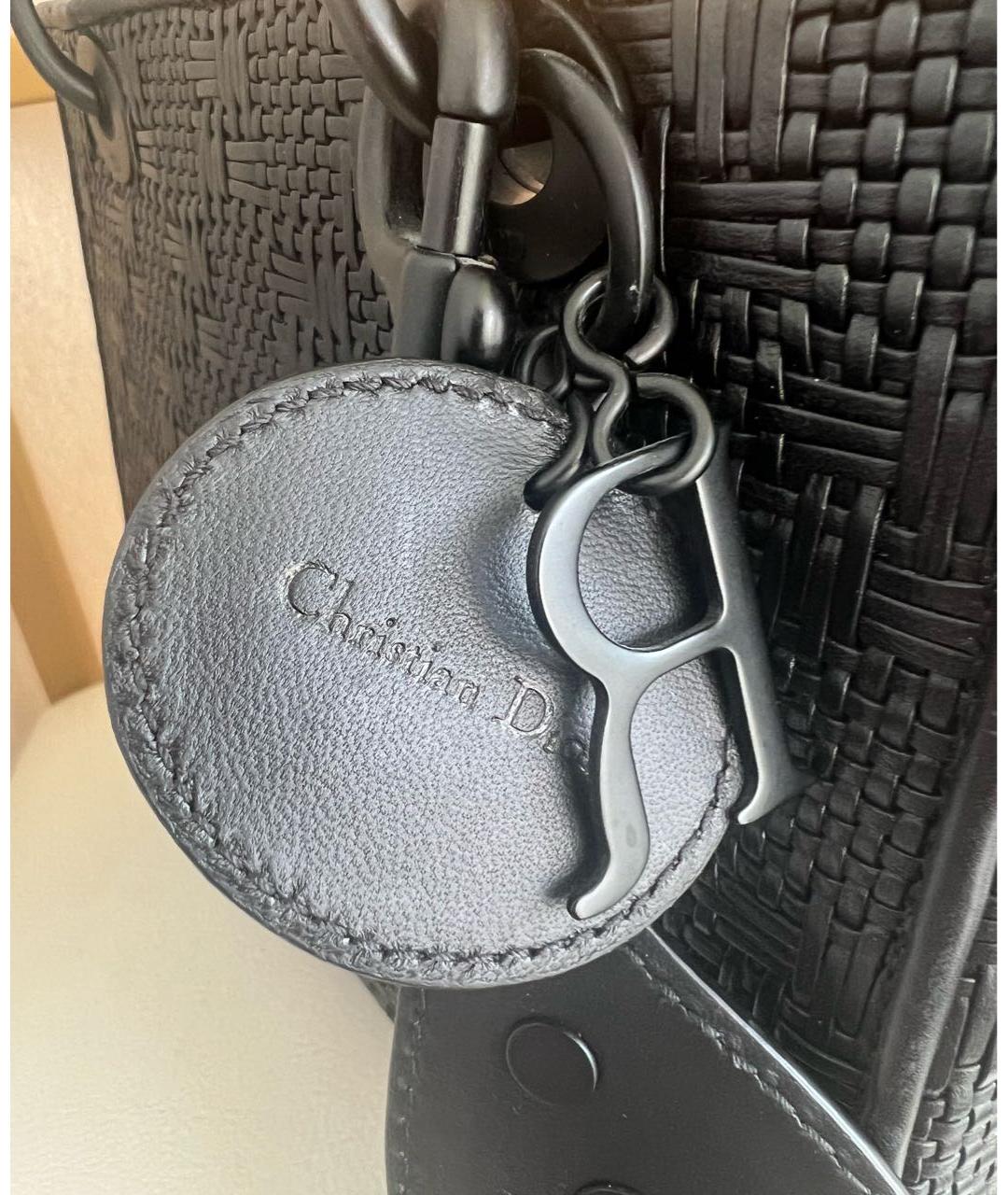 CHRISTIAN DIOR Черная кожаная сумка с короткими ручками, фото 5