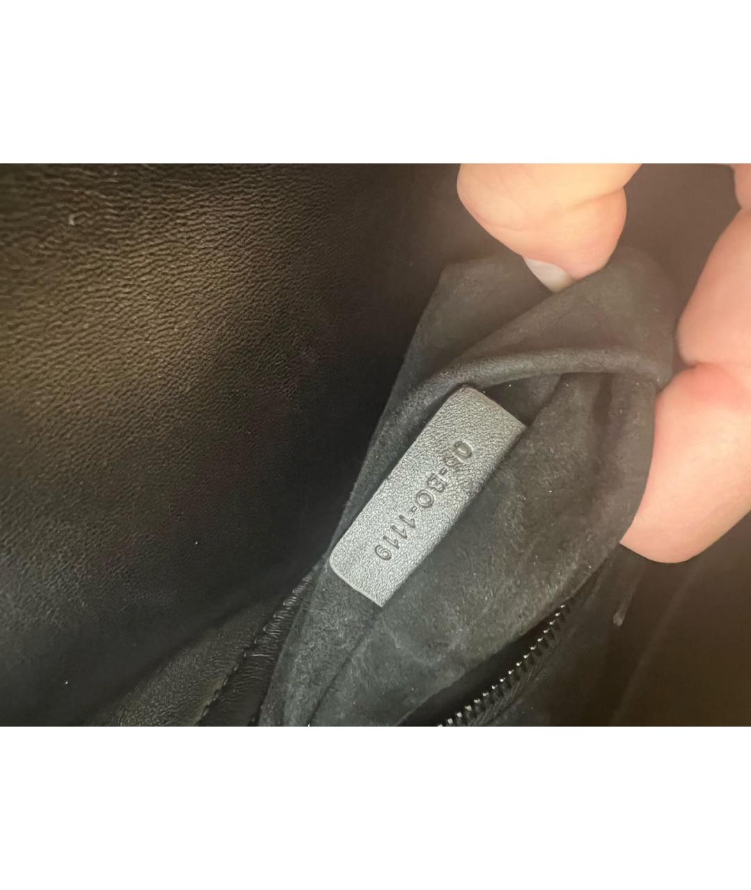 CHRISTIAN DIOR Черная кожаная сумка с короткими ручками, фото 7