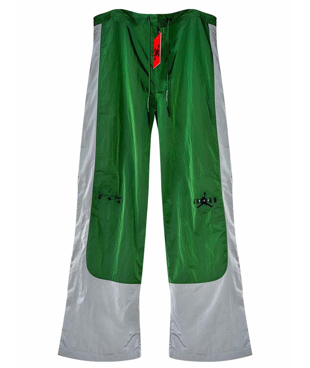 NIKE X OFF-WHITE Зеленые синтетические повседневные брюки, фото 1