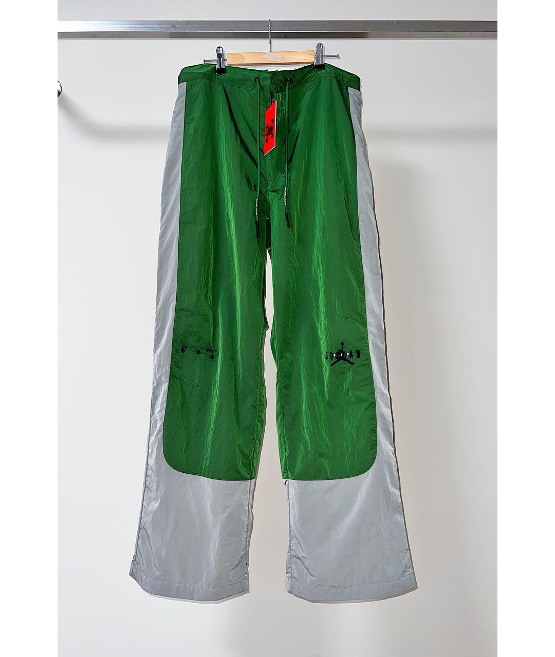 NIKE X OFF-WHITE Зеленые синтетические повседневные брюки, фото 5