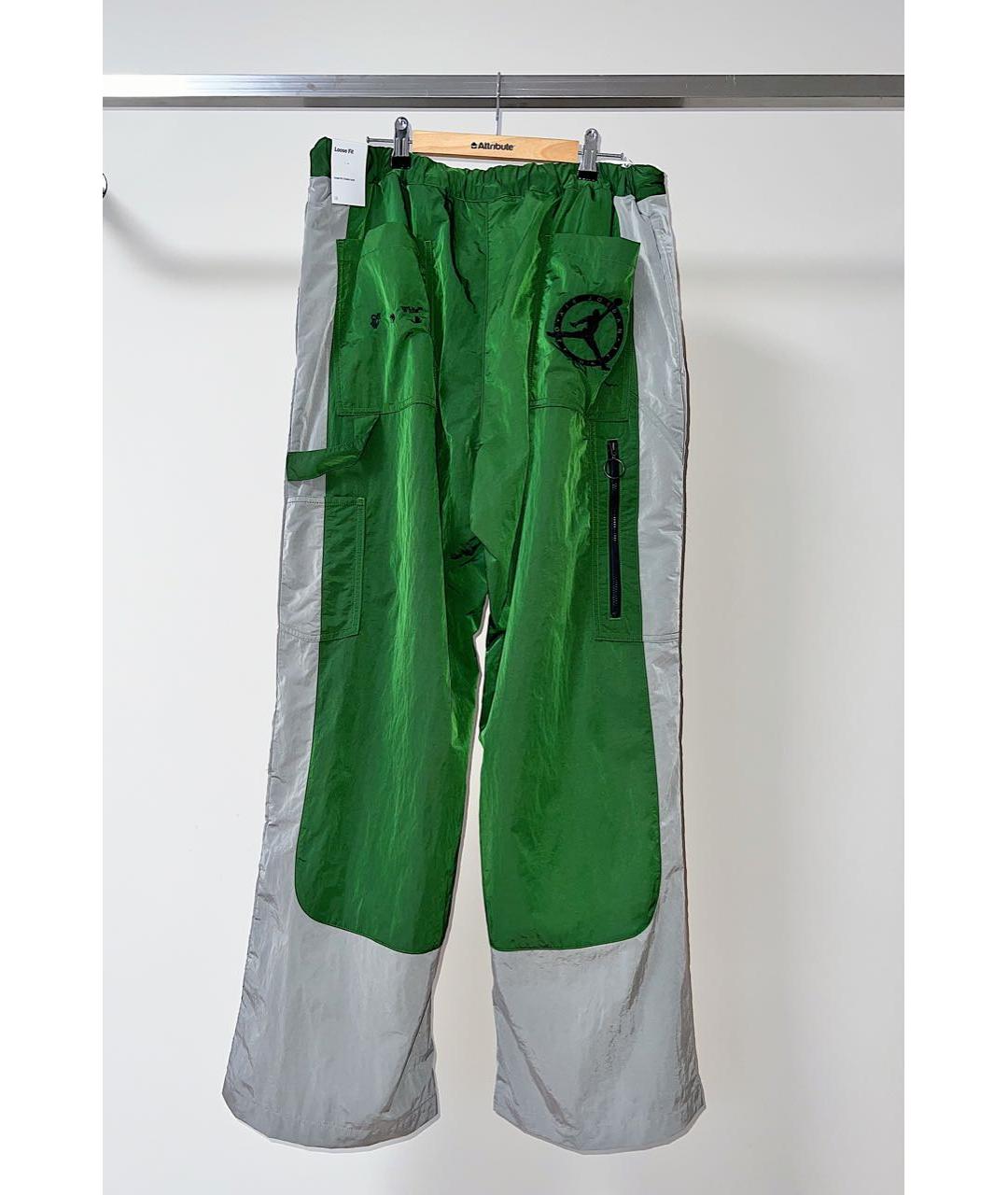 NIKE X OFF-WHITE Зеленые синтетические повседневные брюки, фото 3