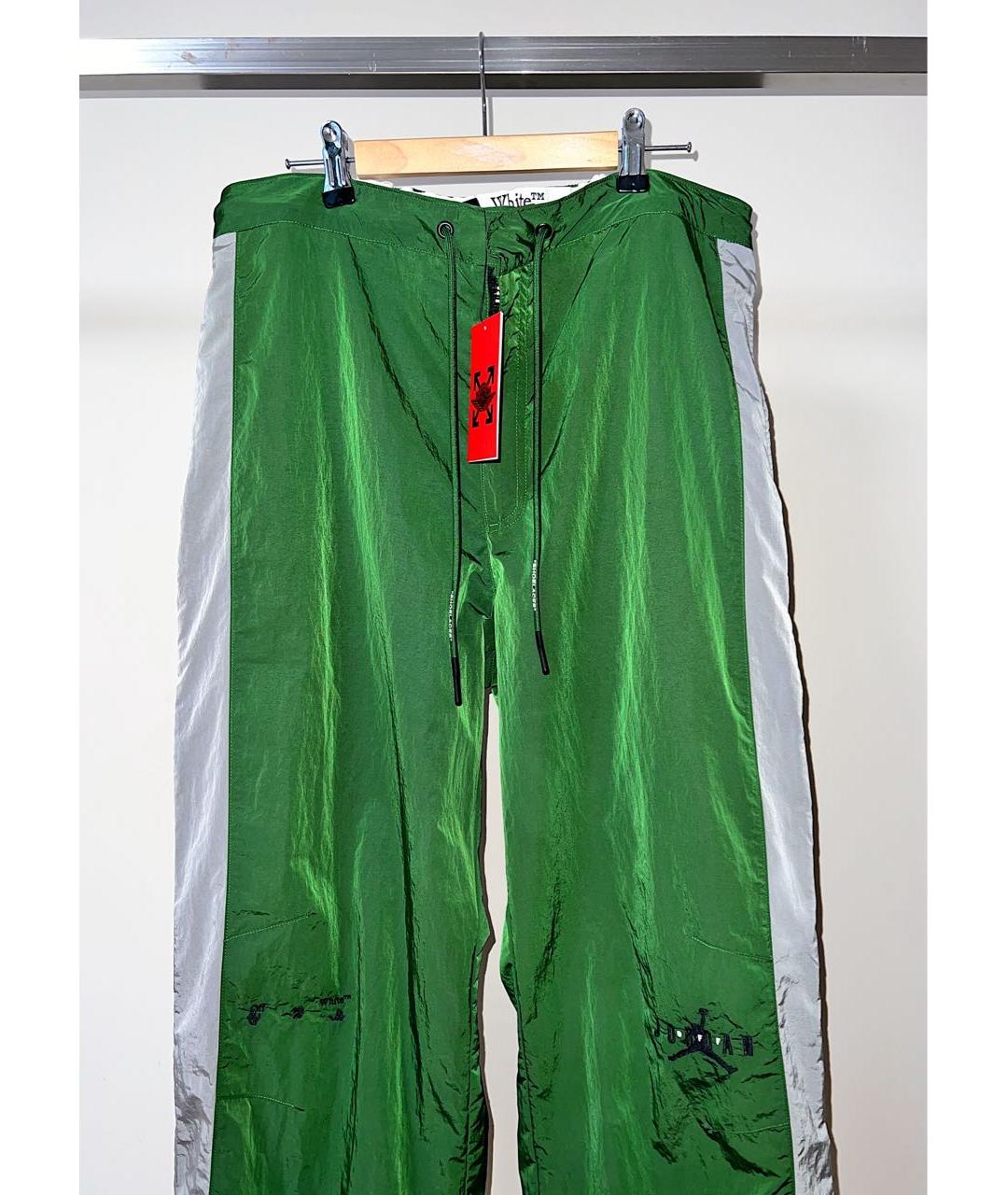 NIKE X OFF-WHITE Зеленые синтетические повседневные брюки, фото 2