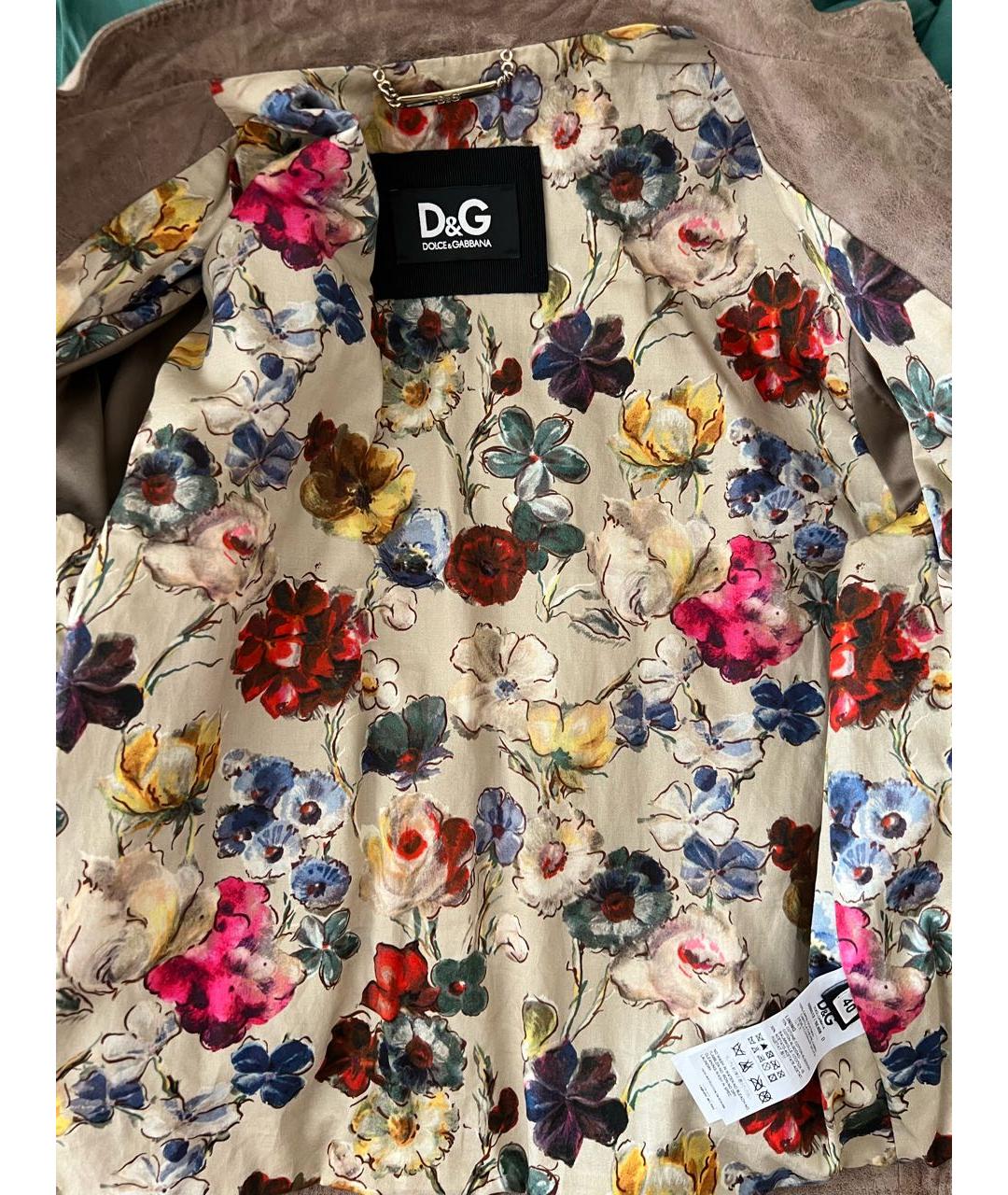 DOLCE&GABBANA Бежевая кожаная куртка, фото 8