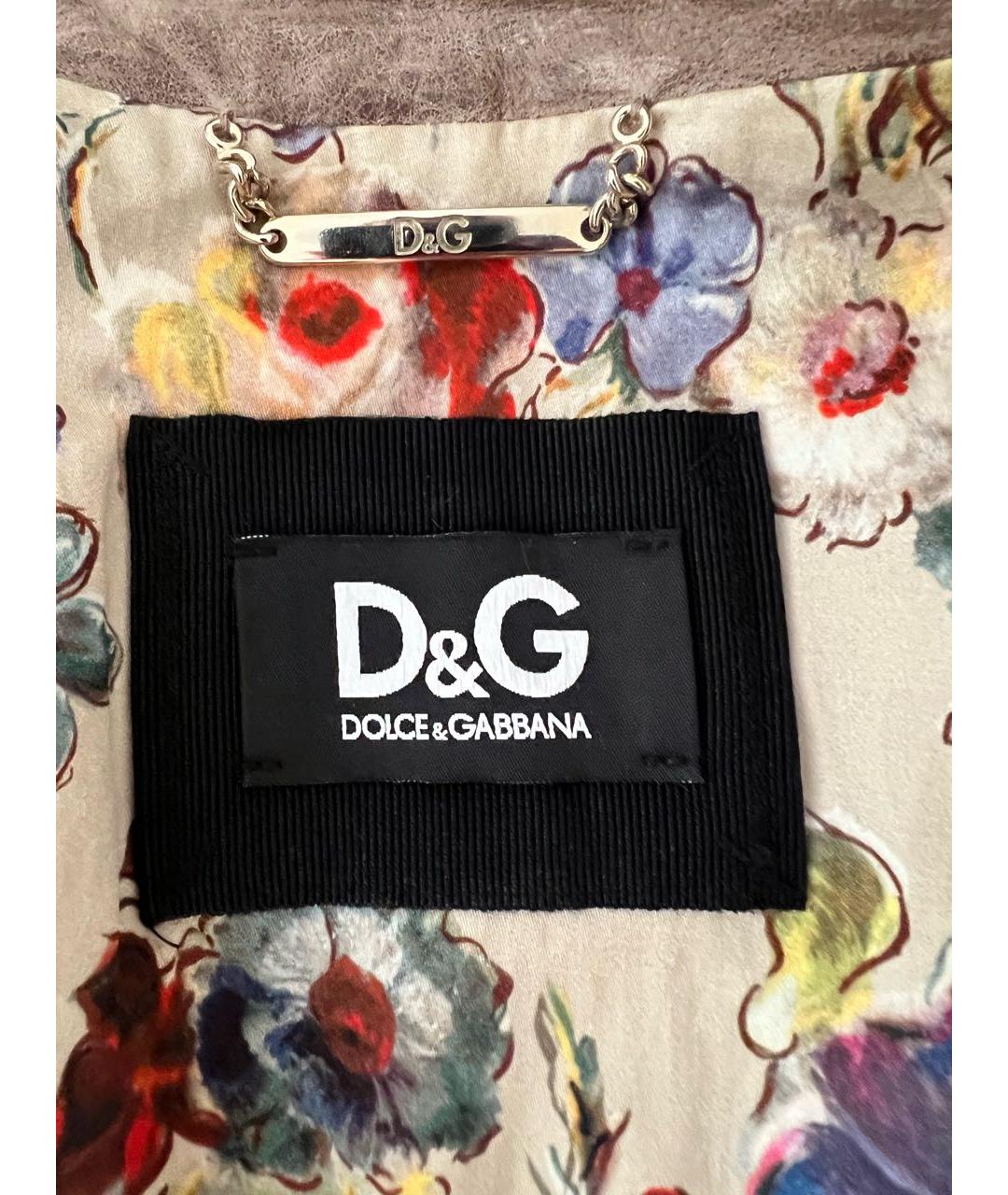 DOLCE&GABBANA Бежевая кожаная куртка, фото 5