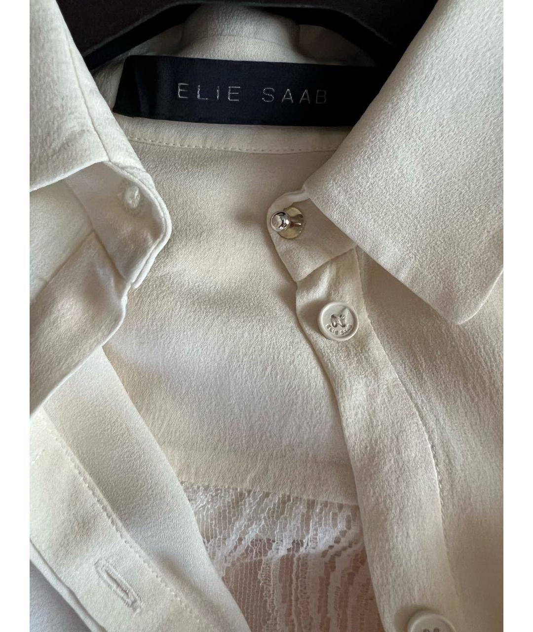 ELIE SAAB Бежевая шелковая блузы, фото 4