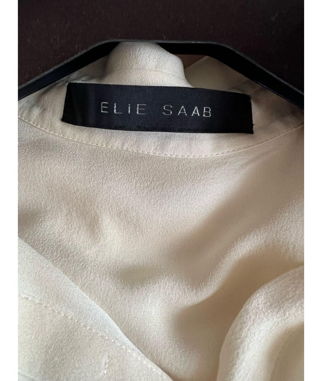 ELIE SAAB Бежевая шелковая блузы, фото 3