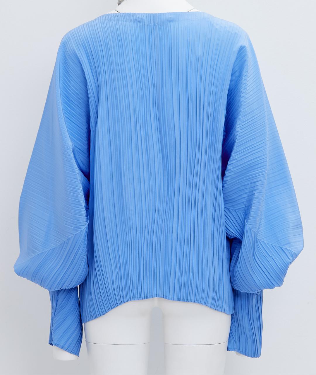 JIL SANDER Голубая шелковая блузы, фото 2