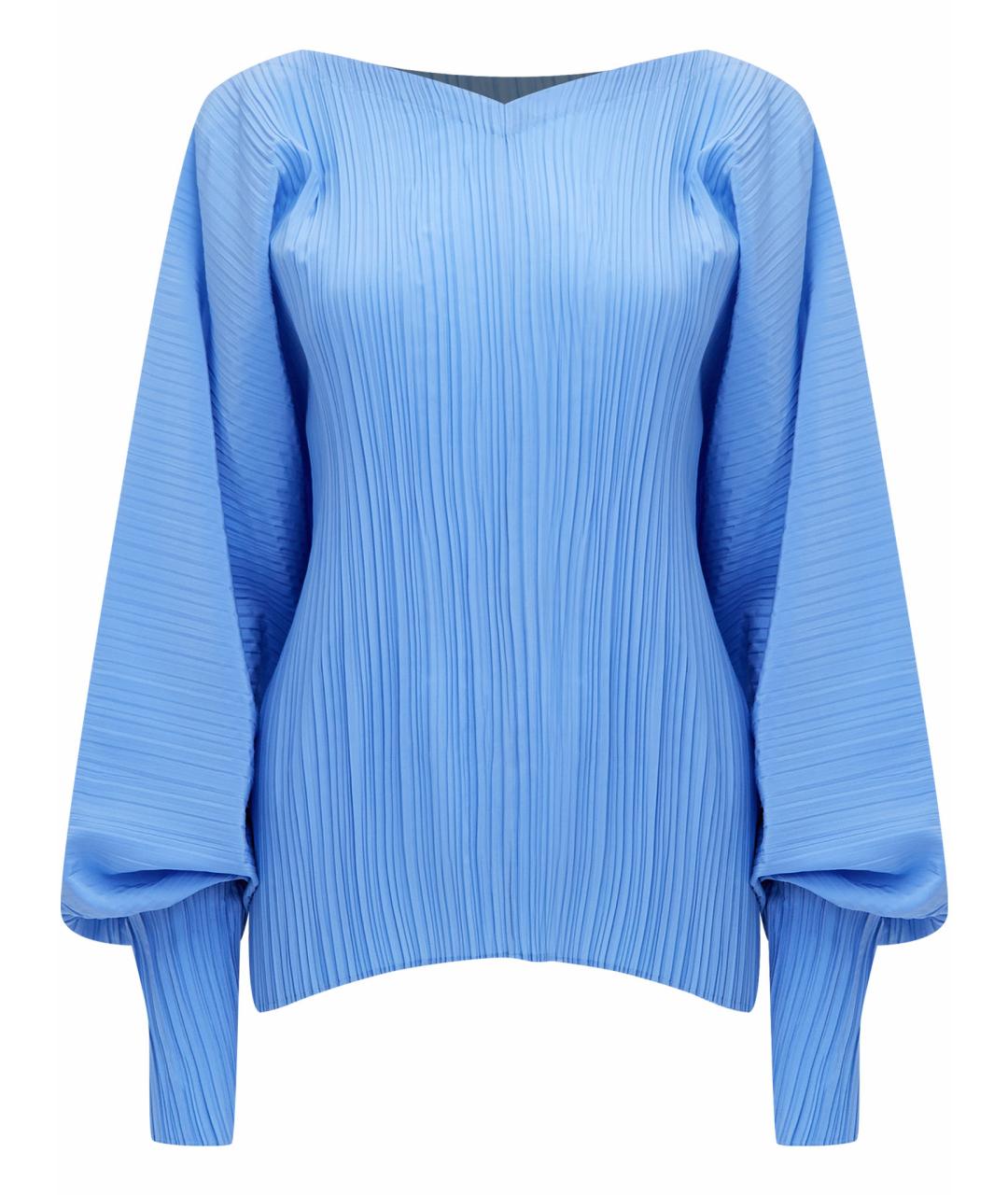 JIL SANDER Голубая шелковая блузы, фото 1