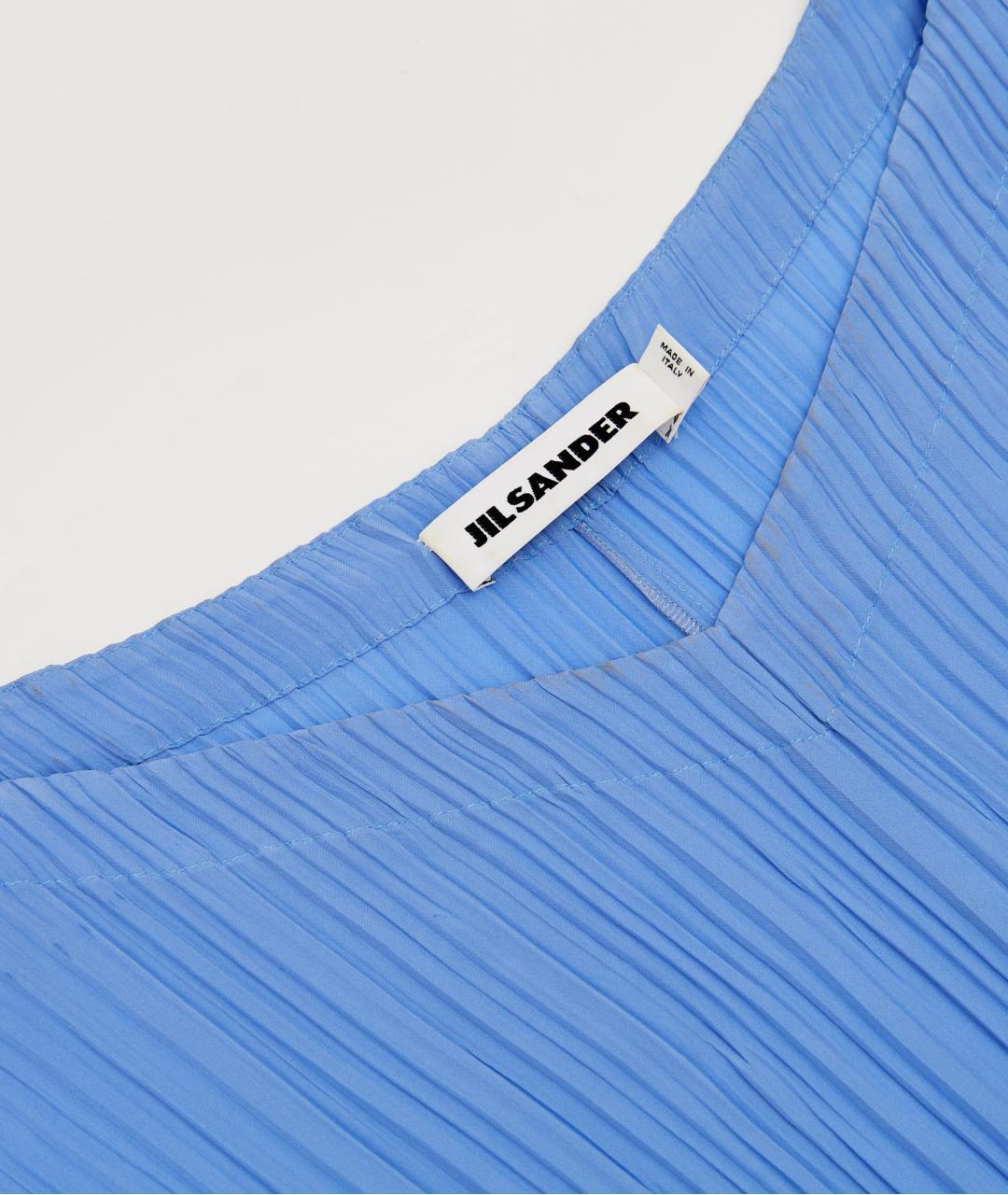 JIL SANDER Голубая шелковая блузы, фото 4