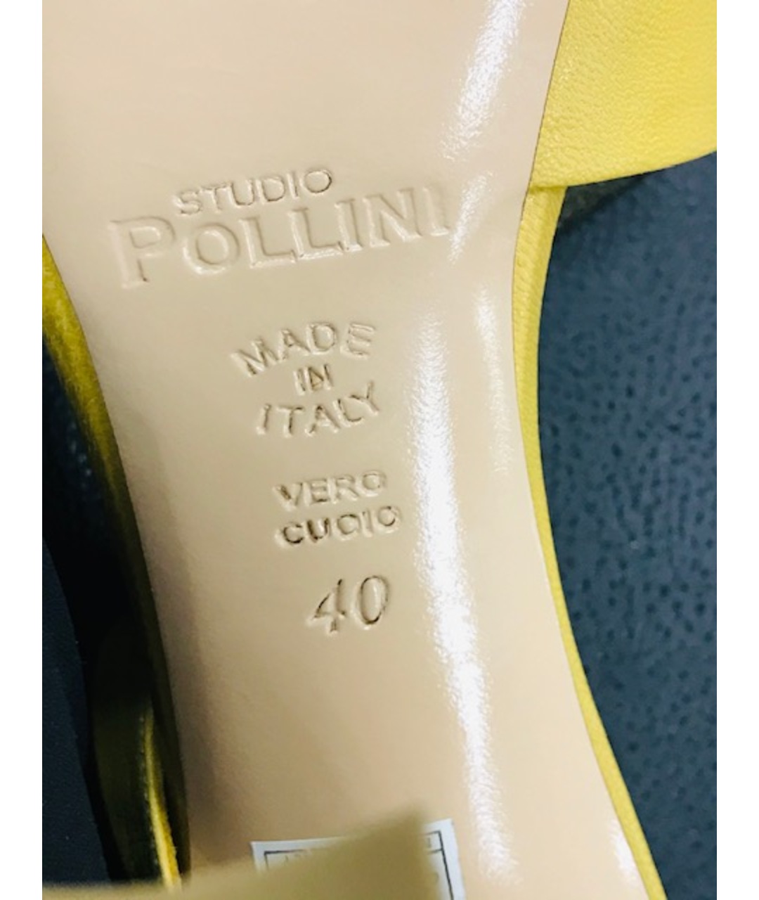 POLLINI Желтые кожаные босоножки, фото 7