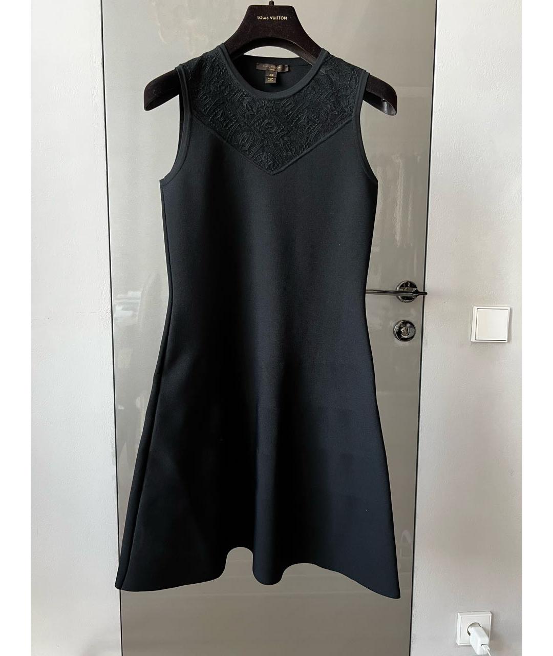 LOUIS VUITTON Черное вискозное платье, фото 8