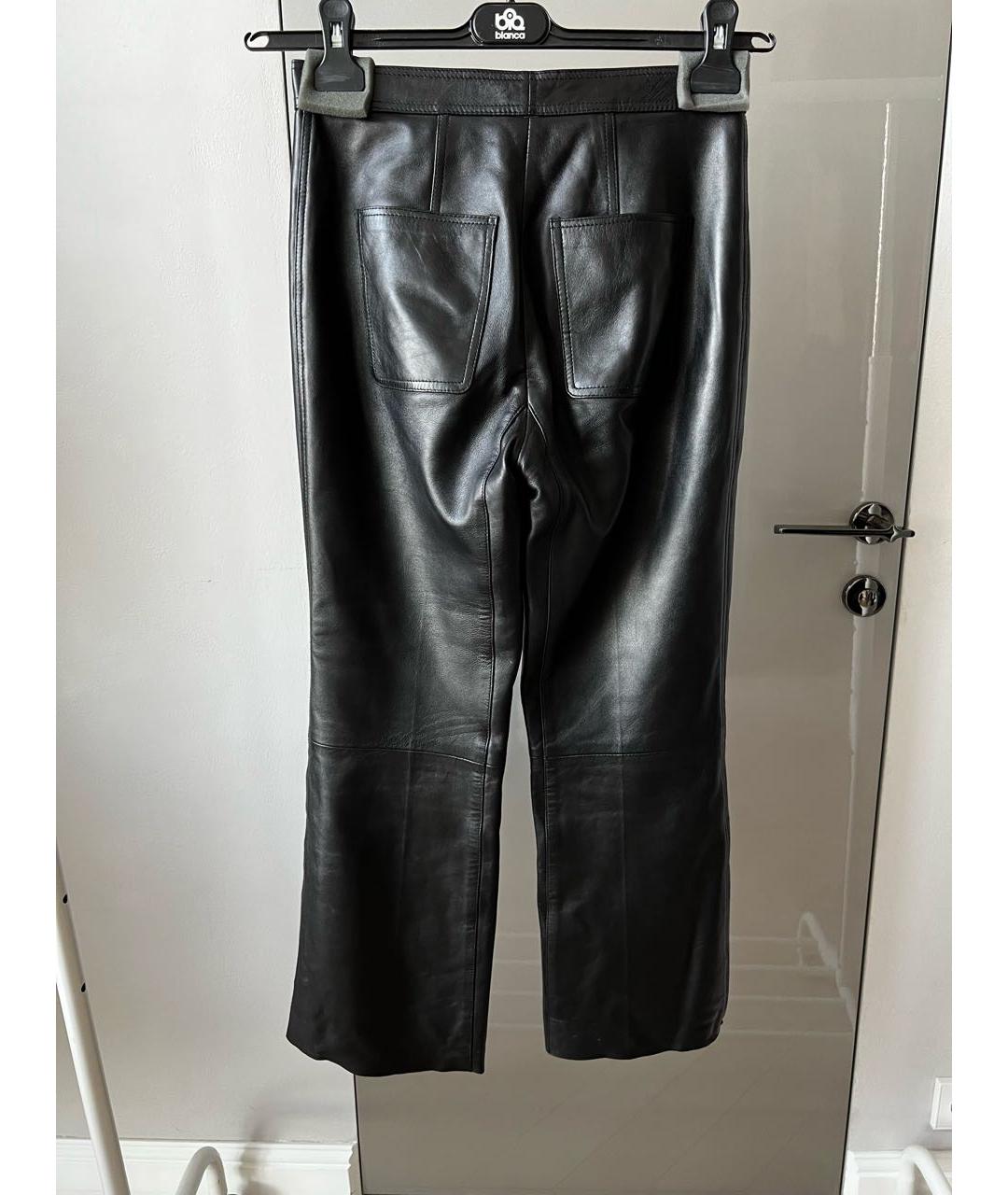 SANDRO Черные кожаные прямые брюки, фото 6