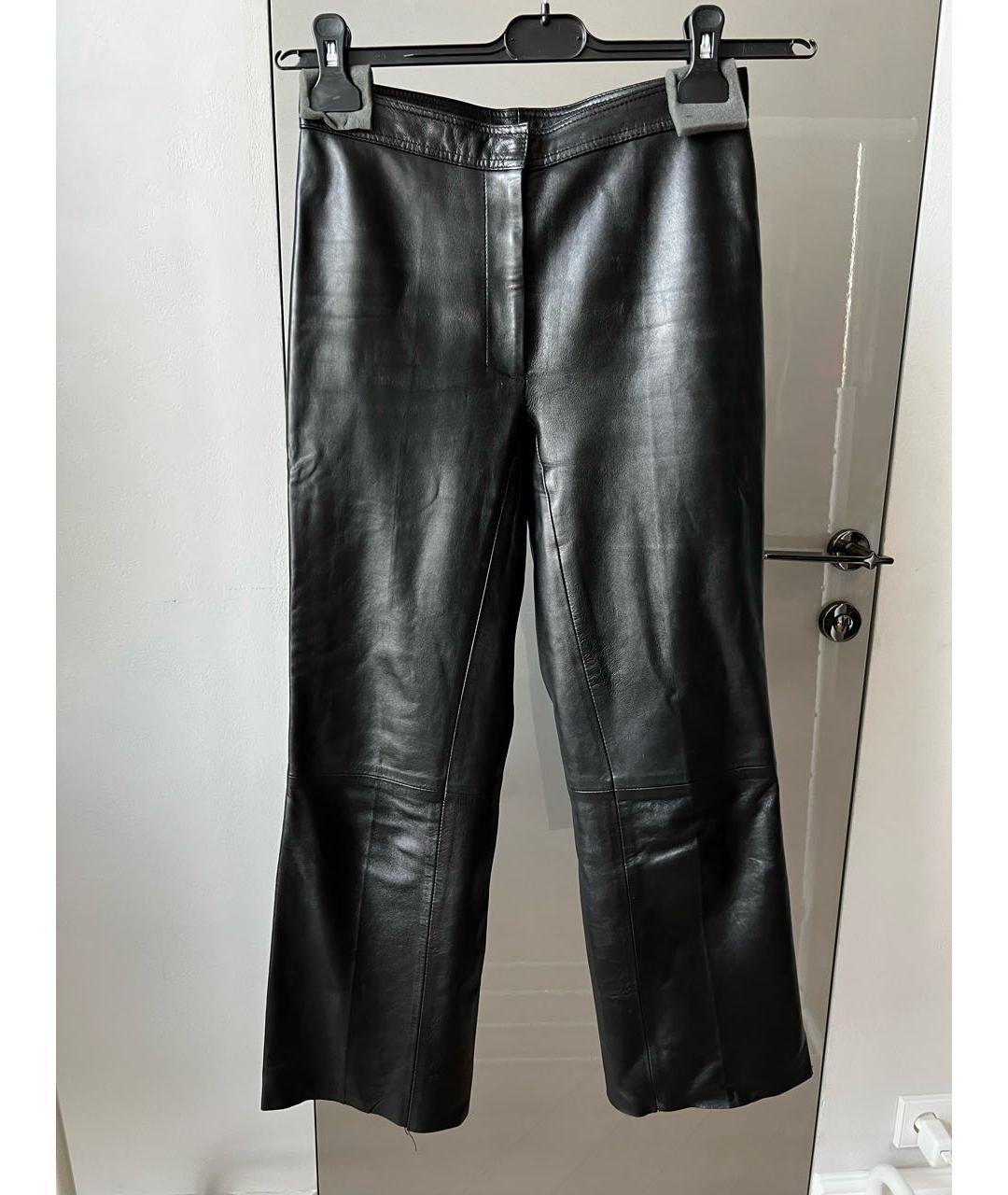 SANDRO Черные кожаные прямые брюки, фото 5