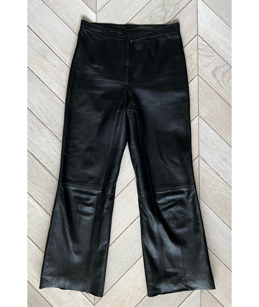 SANDRO Черные кожаные прямые брюки, фото 8