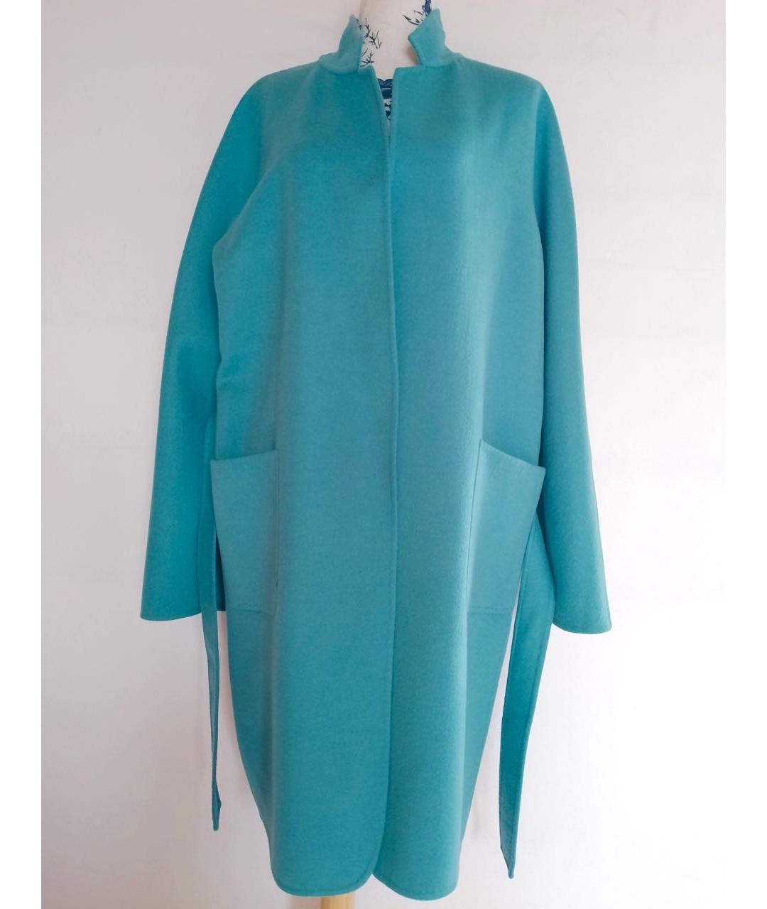 MAX MARA Бирюзовое шерстяное пальто, фото 2