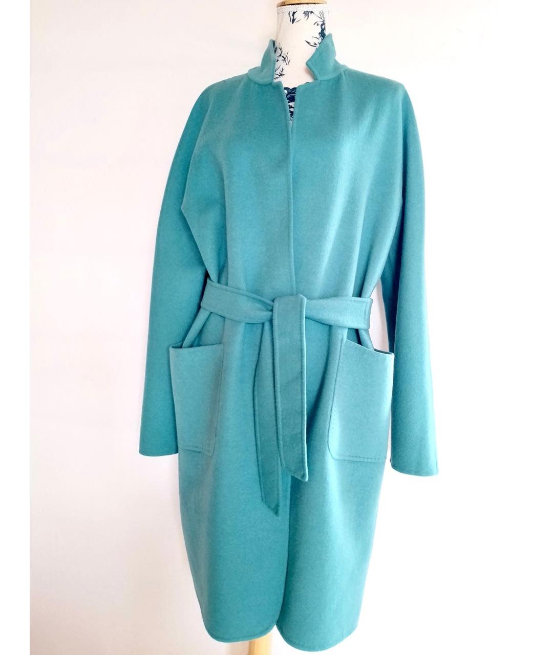 MAX MARA Бирюзовое шерстяное пальто, фото 8