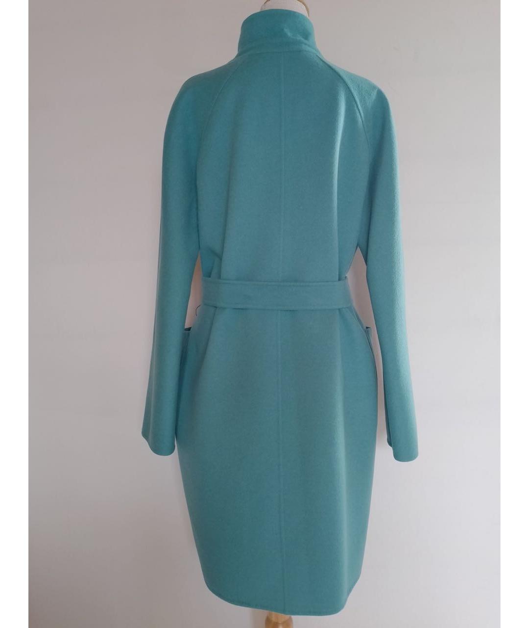 MAX MARA Бирюзовое шерстяное пальто, фото 4