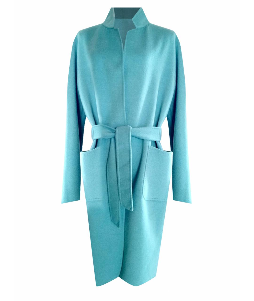 MAX MARA Бирюзовое шерстяное пальто, фото 1