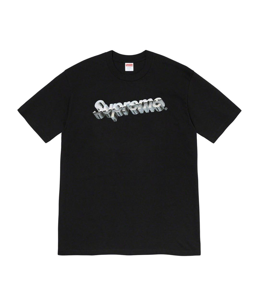 SUPREME Черная хлопковая футболка, фото 1