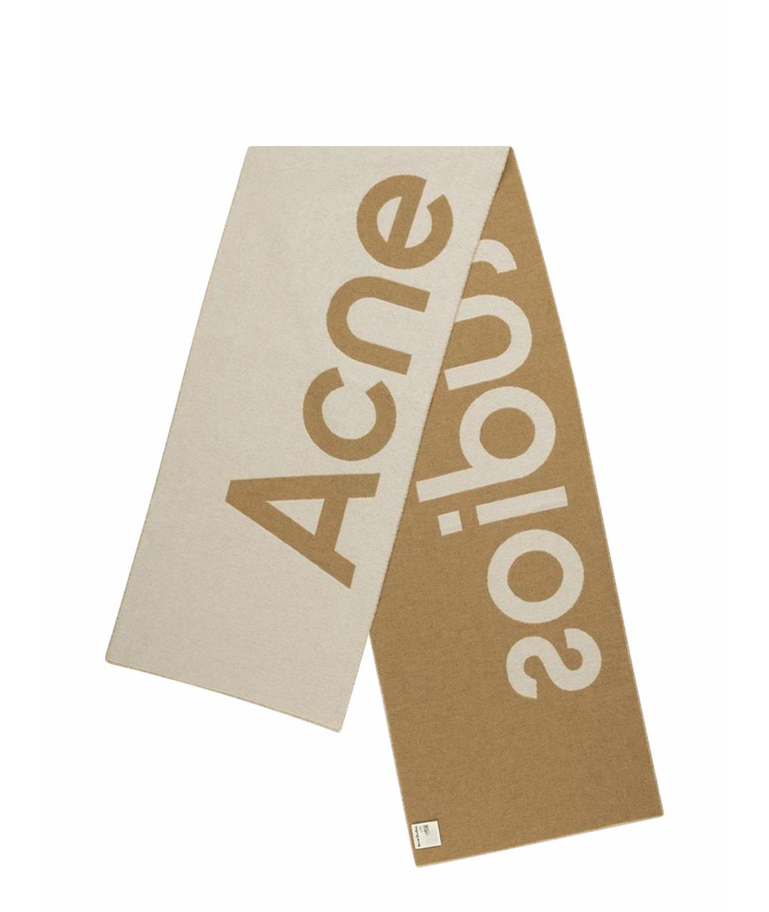 ACNE STUDIOS Бежевый шерстяной шарф, фото 1