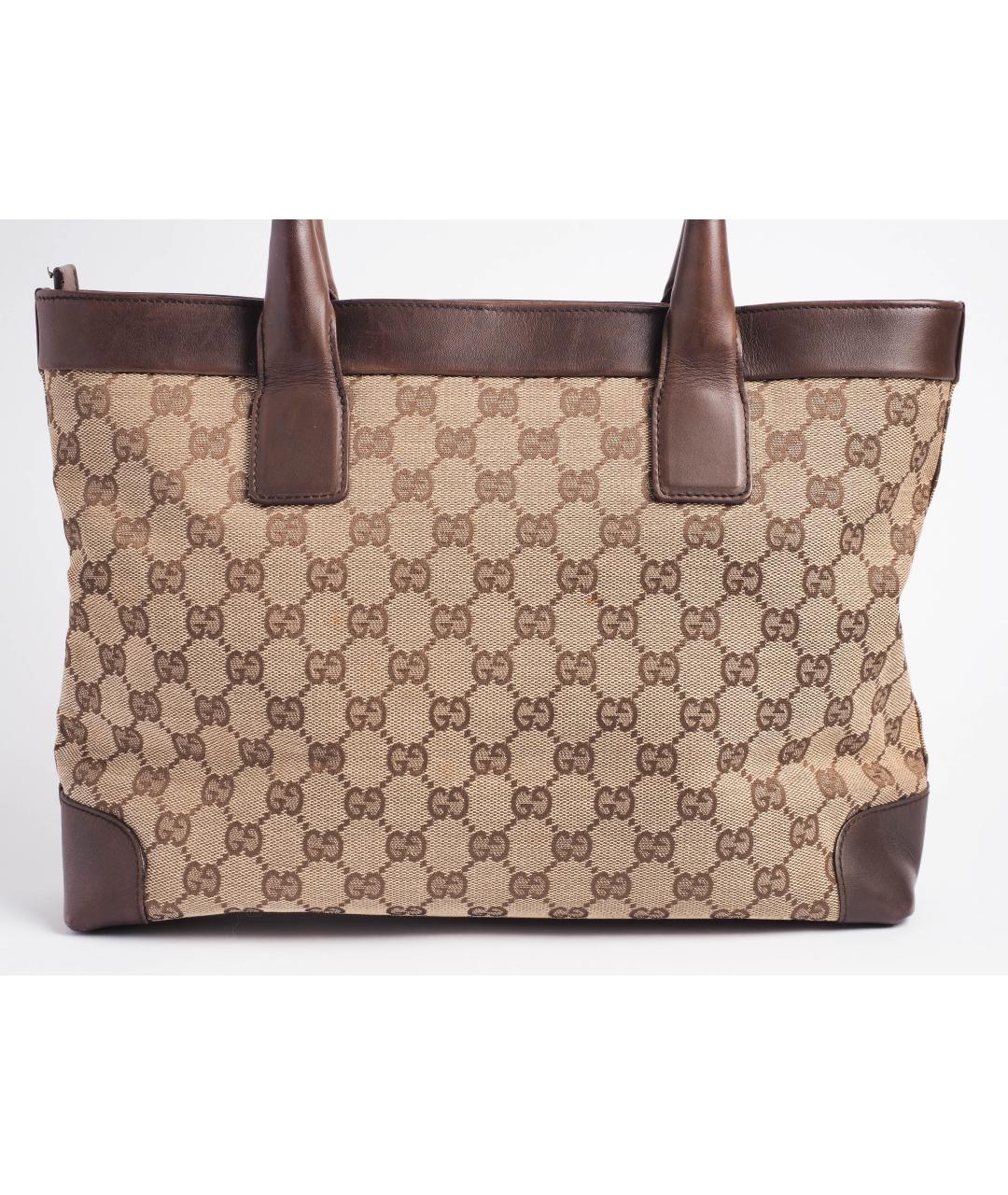 GUCCI Бежевая тканевая сумка тоут, фото 5