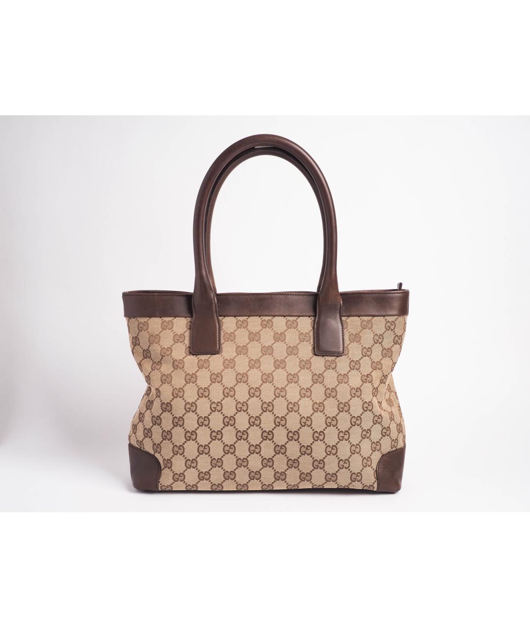 GUCCI Бежевая тканевая сумка тоут, фото 10