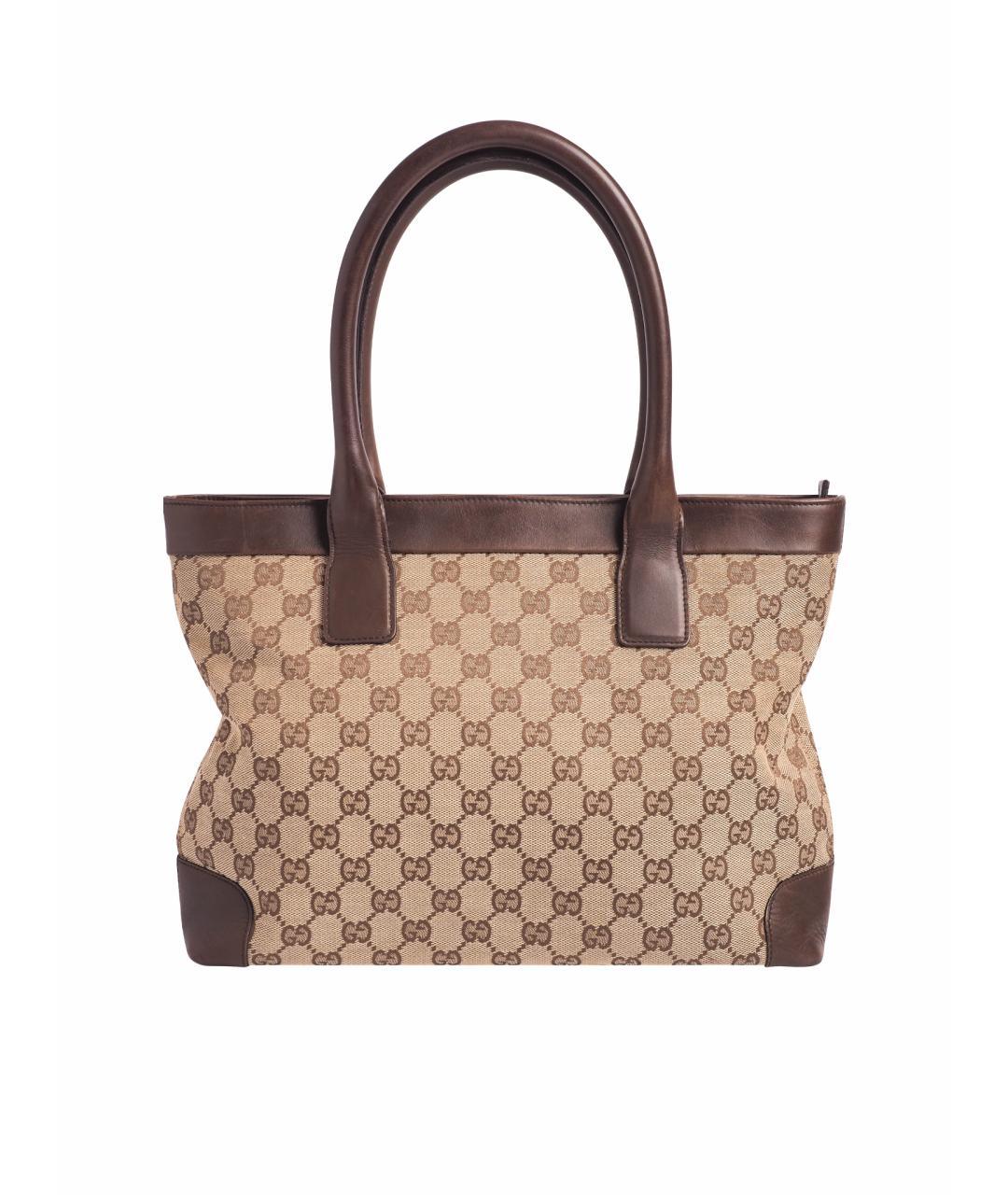 GUCCI Бежевая тканевая сумка тоут, фото 1