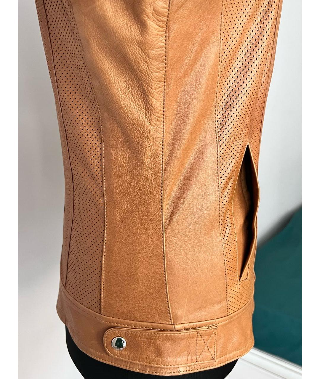 ROBERTO CAVALLI Коричневый кожаный жакет/пиджак, фото 4