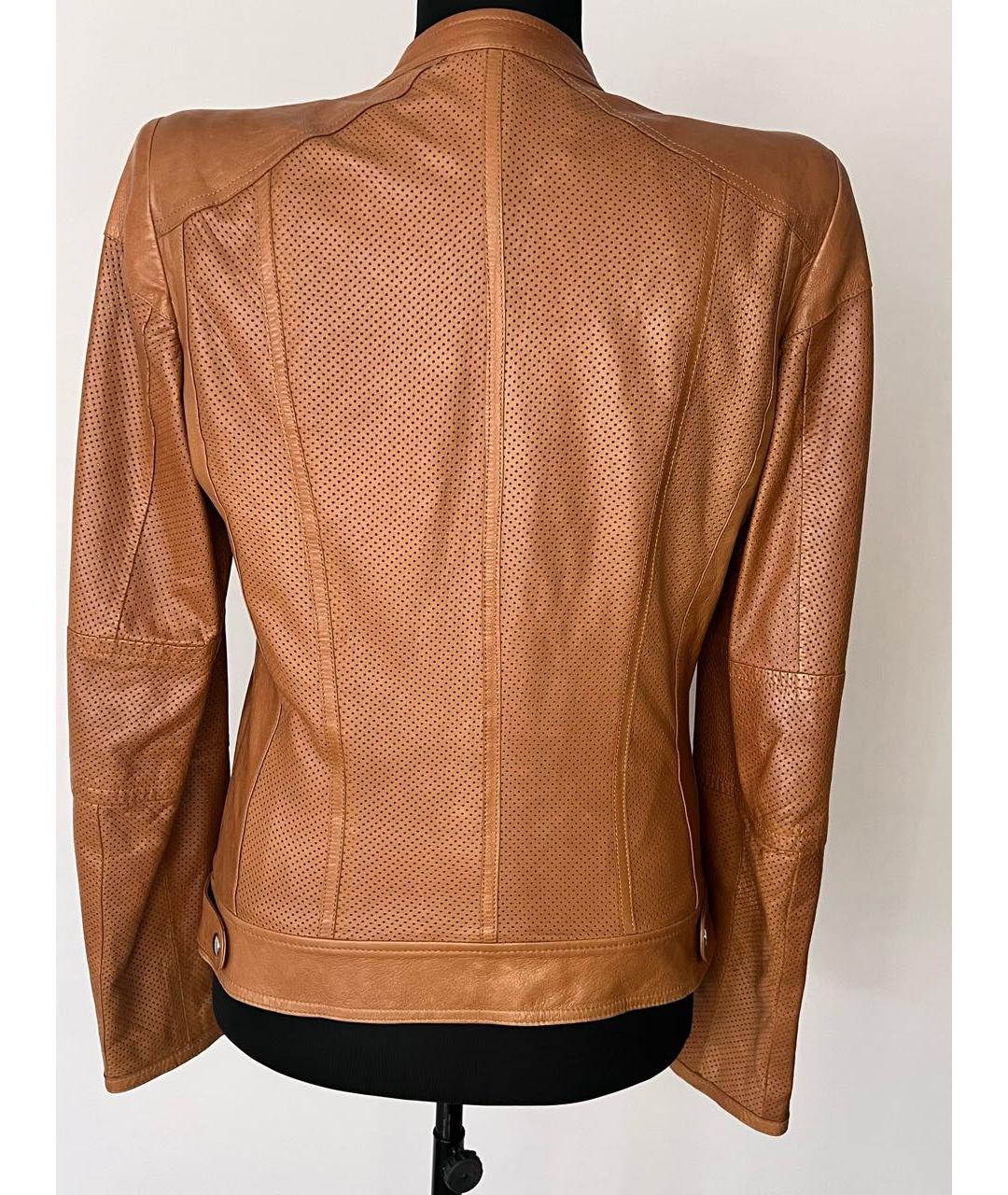 ROBERTO CAVALLI Коричневый кожаный жакет/пиджак, фото 3