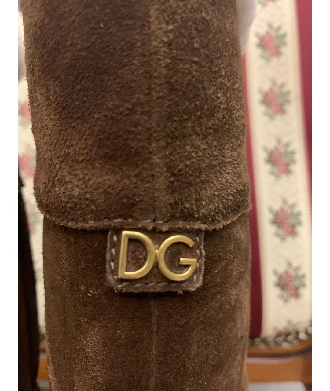DOLCE & GABBANA KIDS Коричневые замшевые сапоги, фото 5