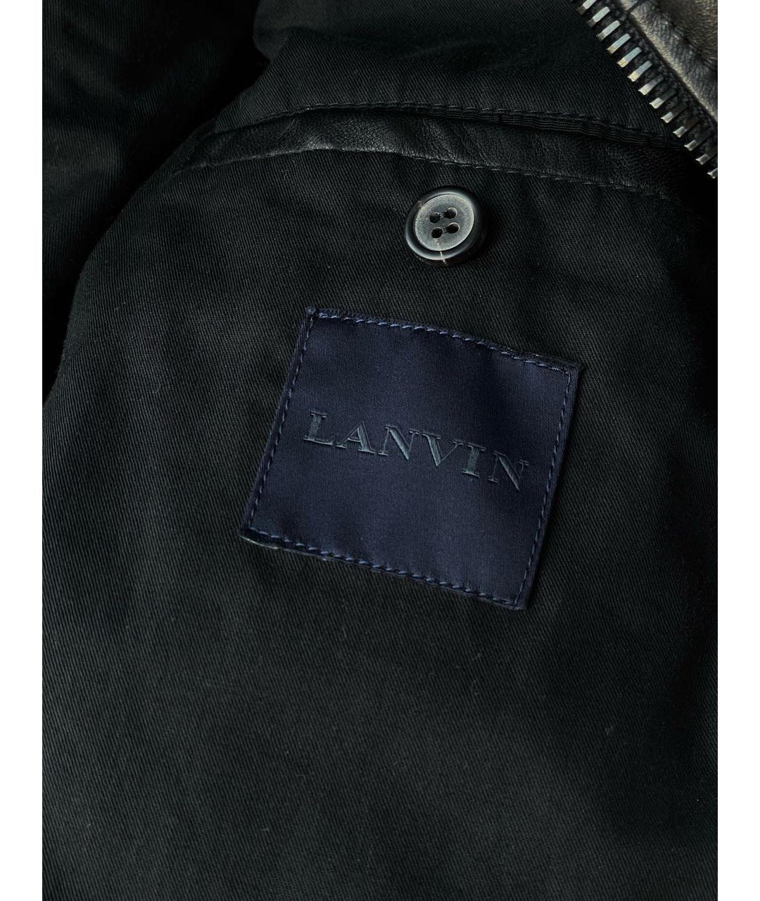 LANVIN Черная кожаная куртка, фото 3