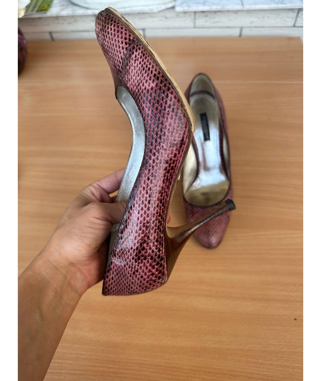 DOLCE&GABBANA Розовые туфли из экзотической кожи, фото 7