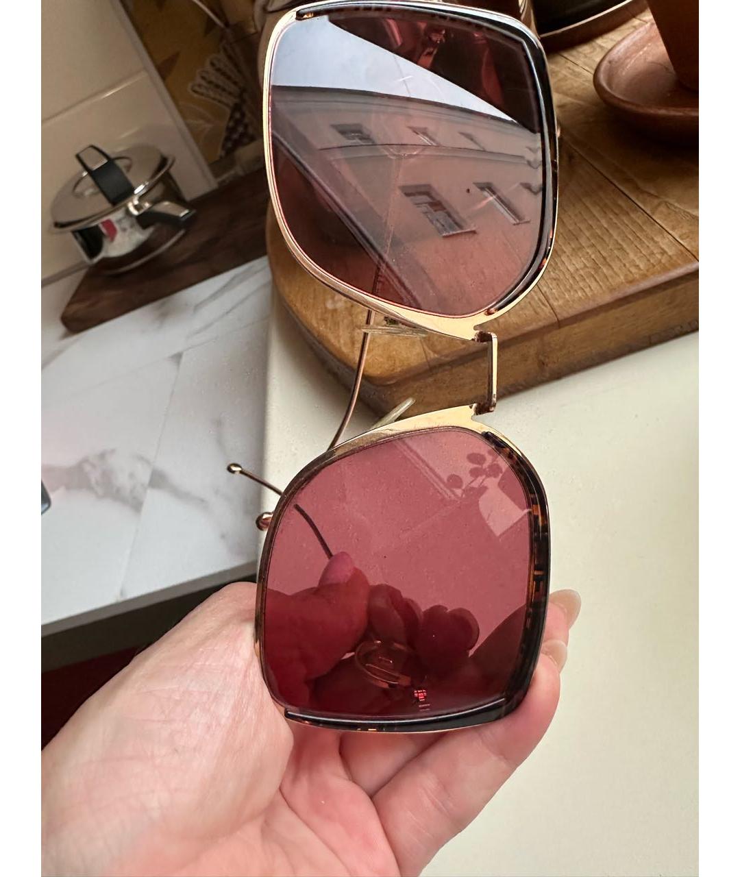 FENDI Розовые металлические солнцезащитные очки, фото 6